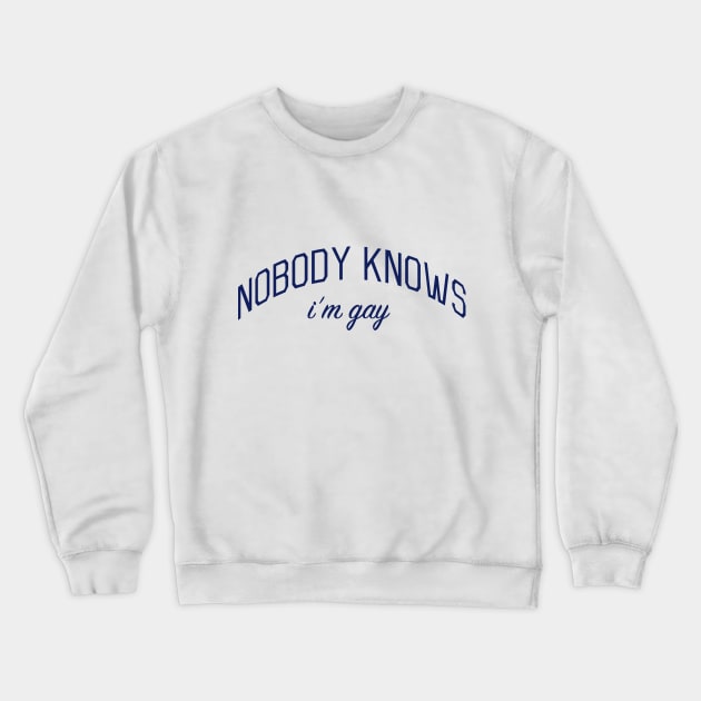 Nobody Knows I'm Gay - Closeted or Passing Shirt Crewneck Sweatshirt by bickspics